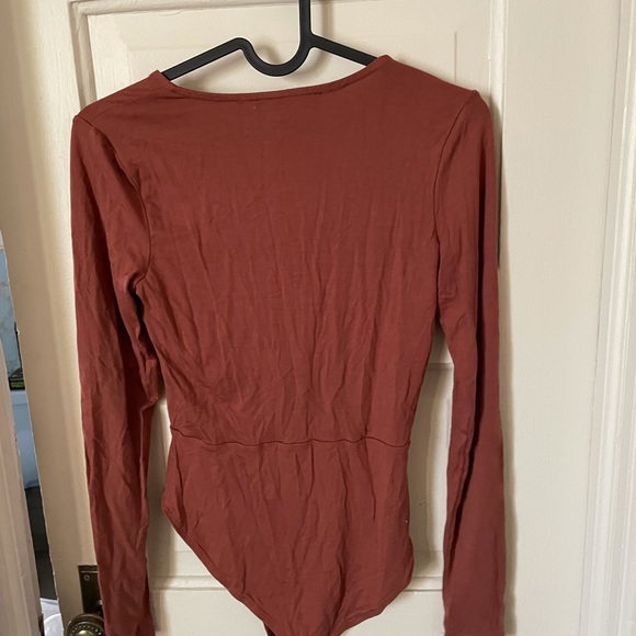 Dark burnt orange long sleeve bodysuit NWT small - Picture 2 of 5